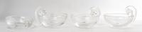 Four Steuben Olive Dishes Width 6 inches. — SECOND HALF 20TH CENTURY