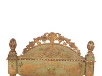 A Venetian Painted and Parcel Gilt Rocking Cradle