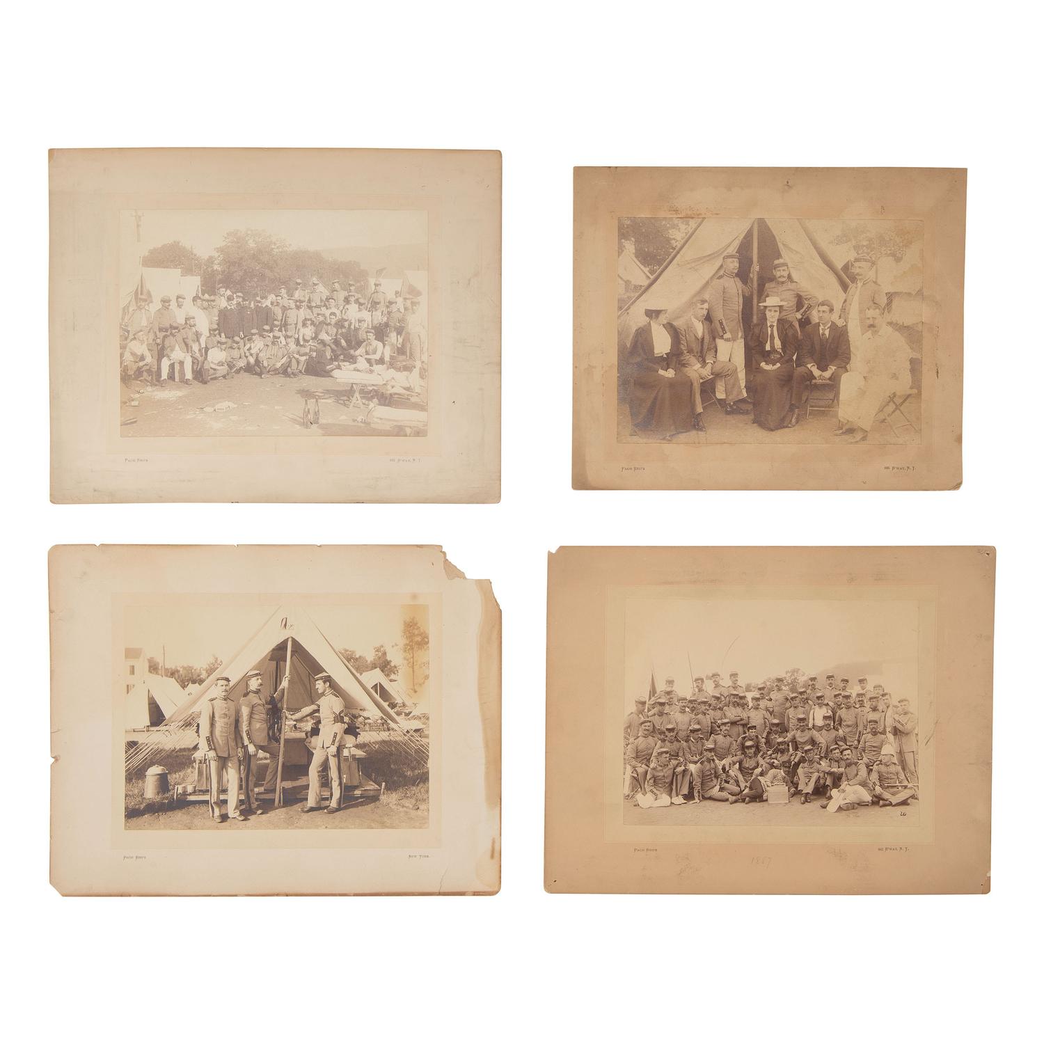 [Early Photography]. A group of 13 Photographs of the 7th New York State Militia.