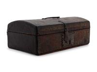A Tooled Leather-Veneered Document Box