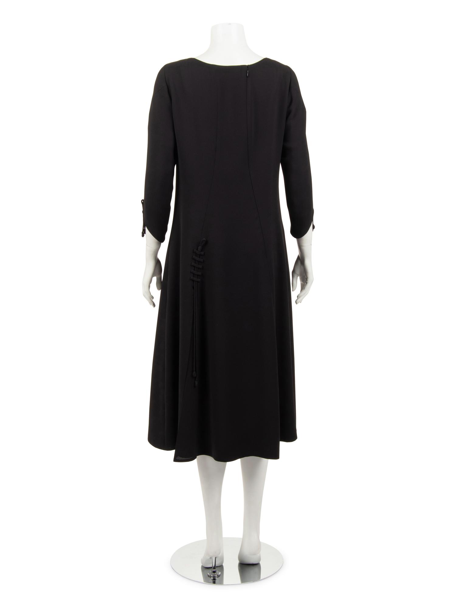 Ralph Rucci Wool Crepe Dress with Ties