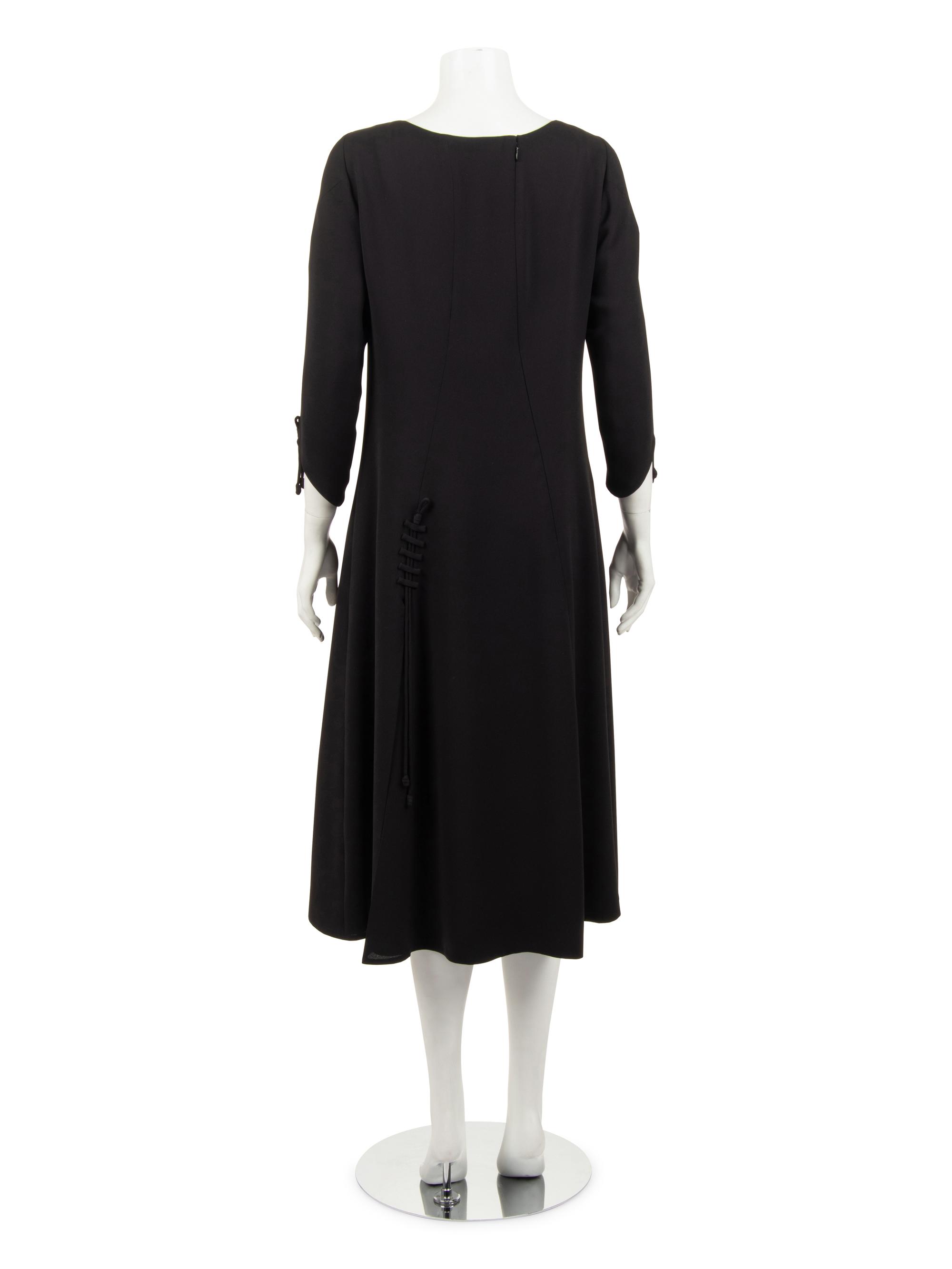Ralph Rucci Wool Crepe Dress with Ties