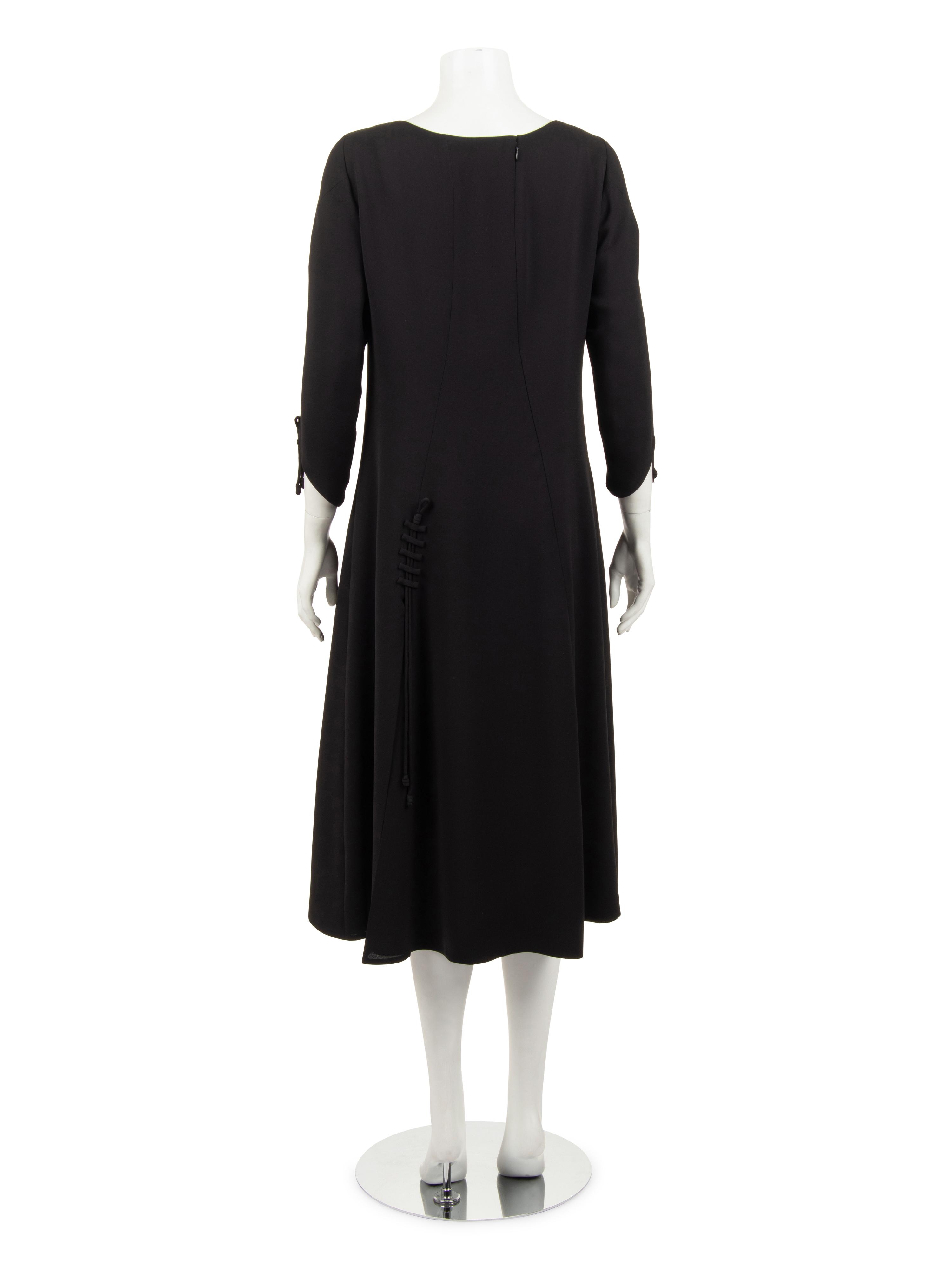 Ralph Rucci Wool Crepe Dress with Ties