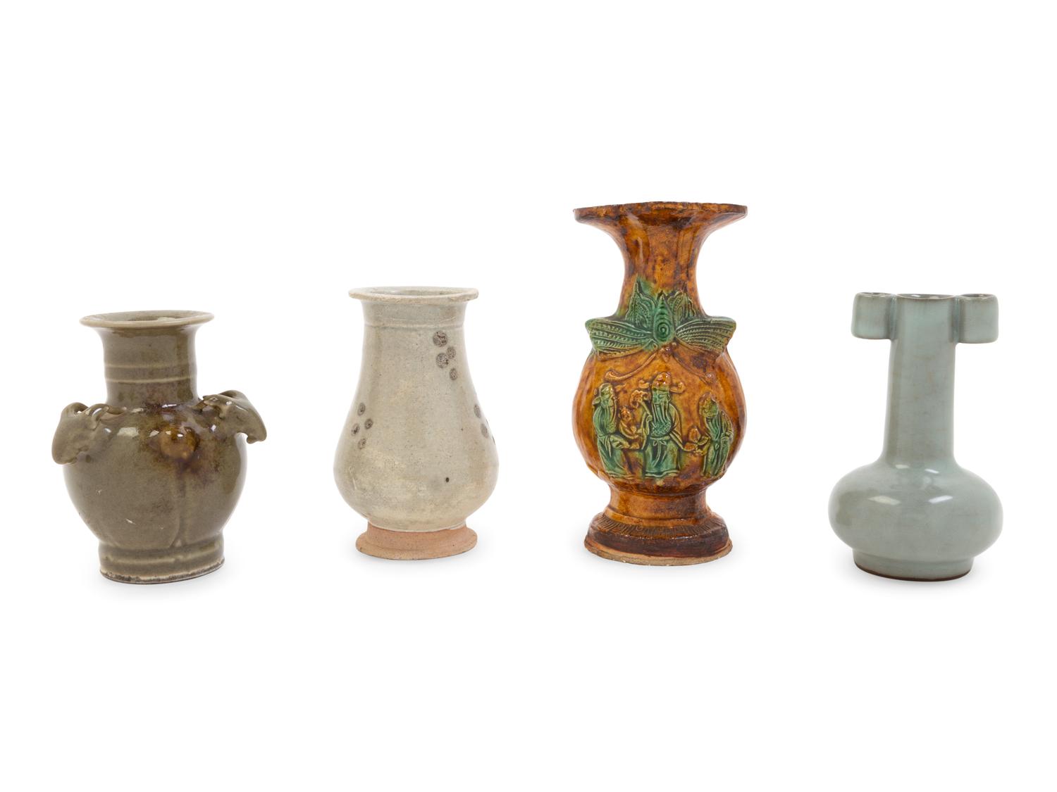 Four Chinese Stoneware and Porcelain Vases