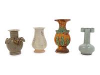 Four Chinese Stoneware and Porcelain Vases