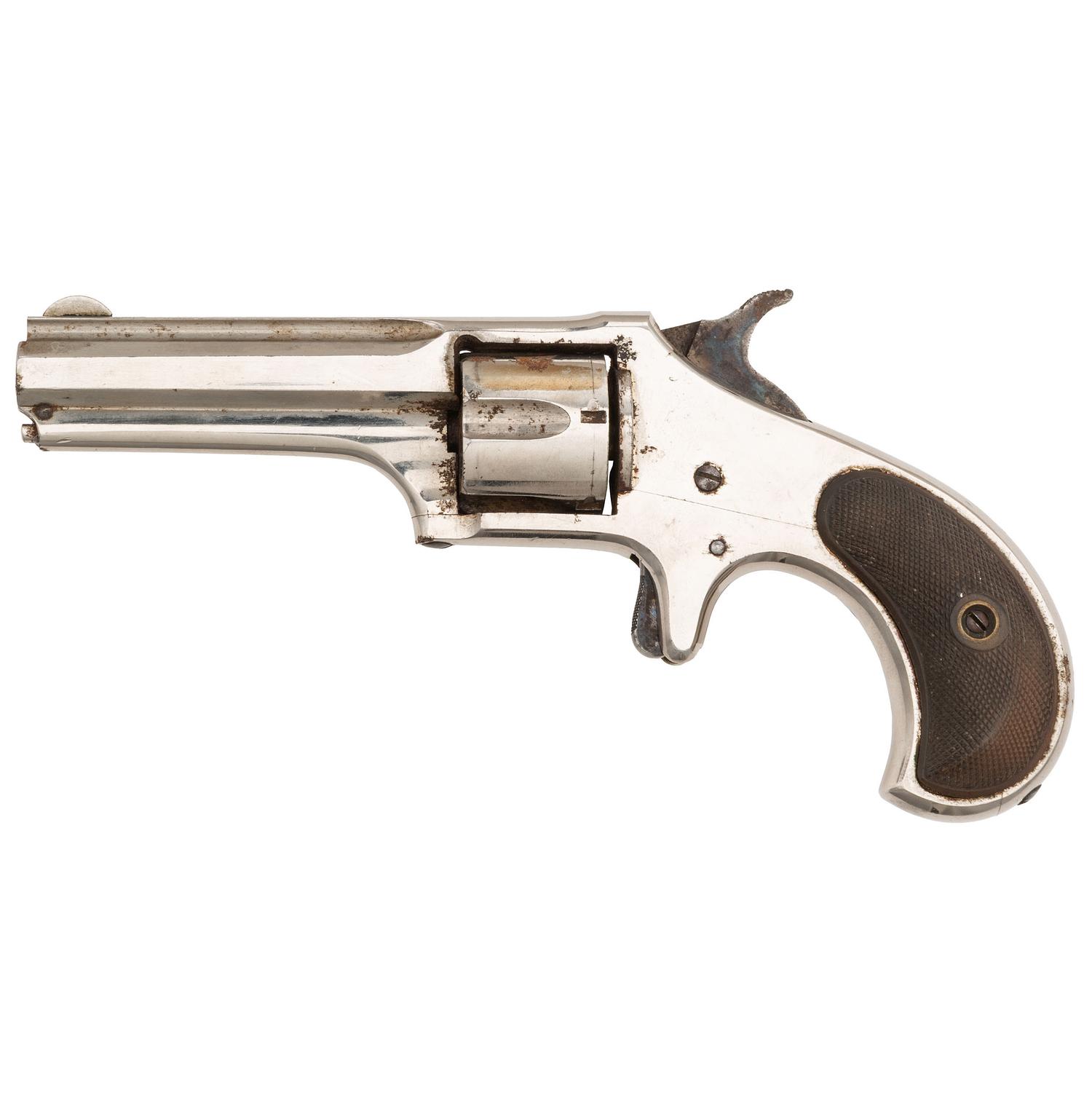 Nickel Remington New Model No. 2 Smoot .30RF Revolver