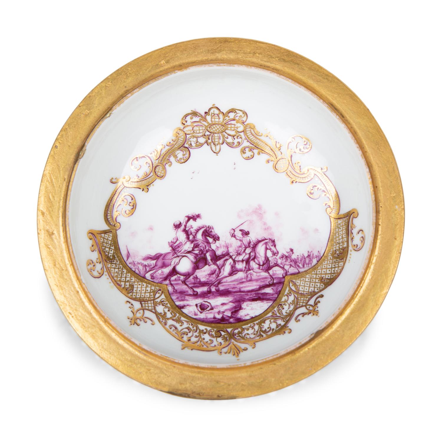 A Meissen Porcelain Schneeballen Covered Cup and Saucer — 19TH CENTURY