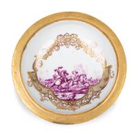 A Meissen Porcelain Schneeballen Covered Cup and Saucer — 19TH CENTURY
