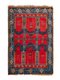 A Kuba Wool Prayer Rug