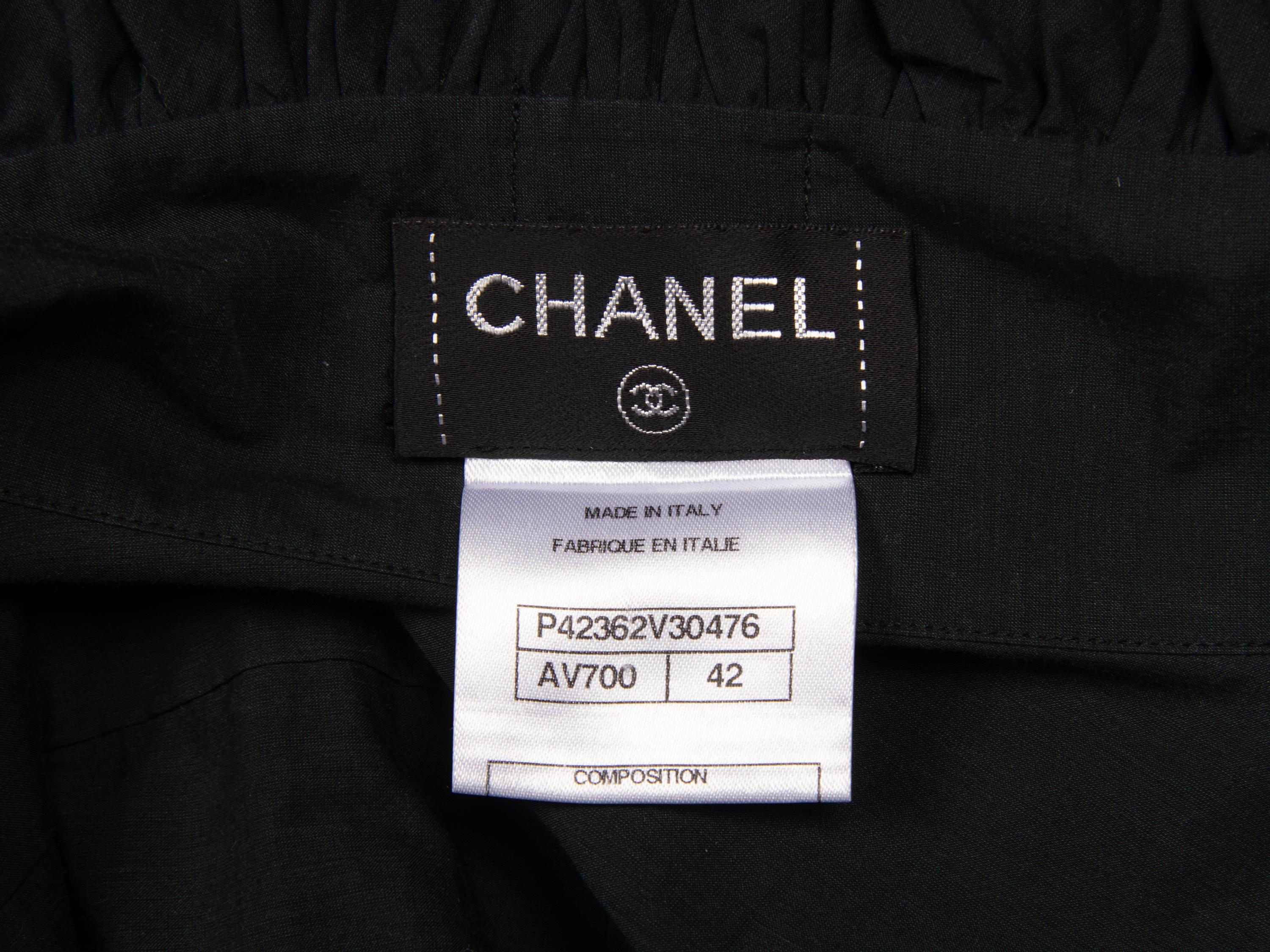 Chanel, Black Zip-Up Jacket & Cotton Blouse