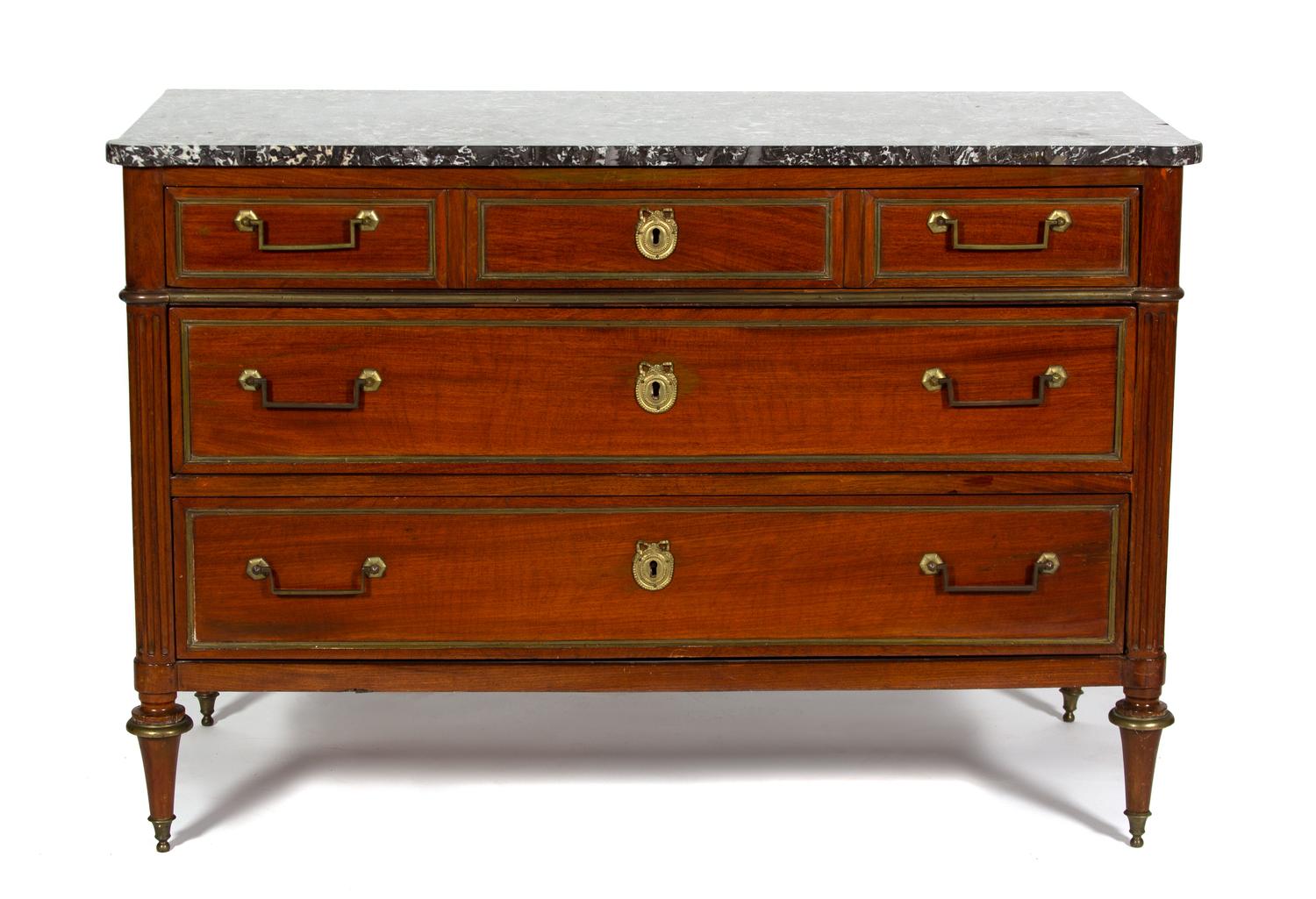 A Louis Philippe Style Gilt Metal Mounted Marble Top Commode — 19TH CENTURY