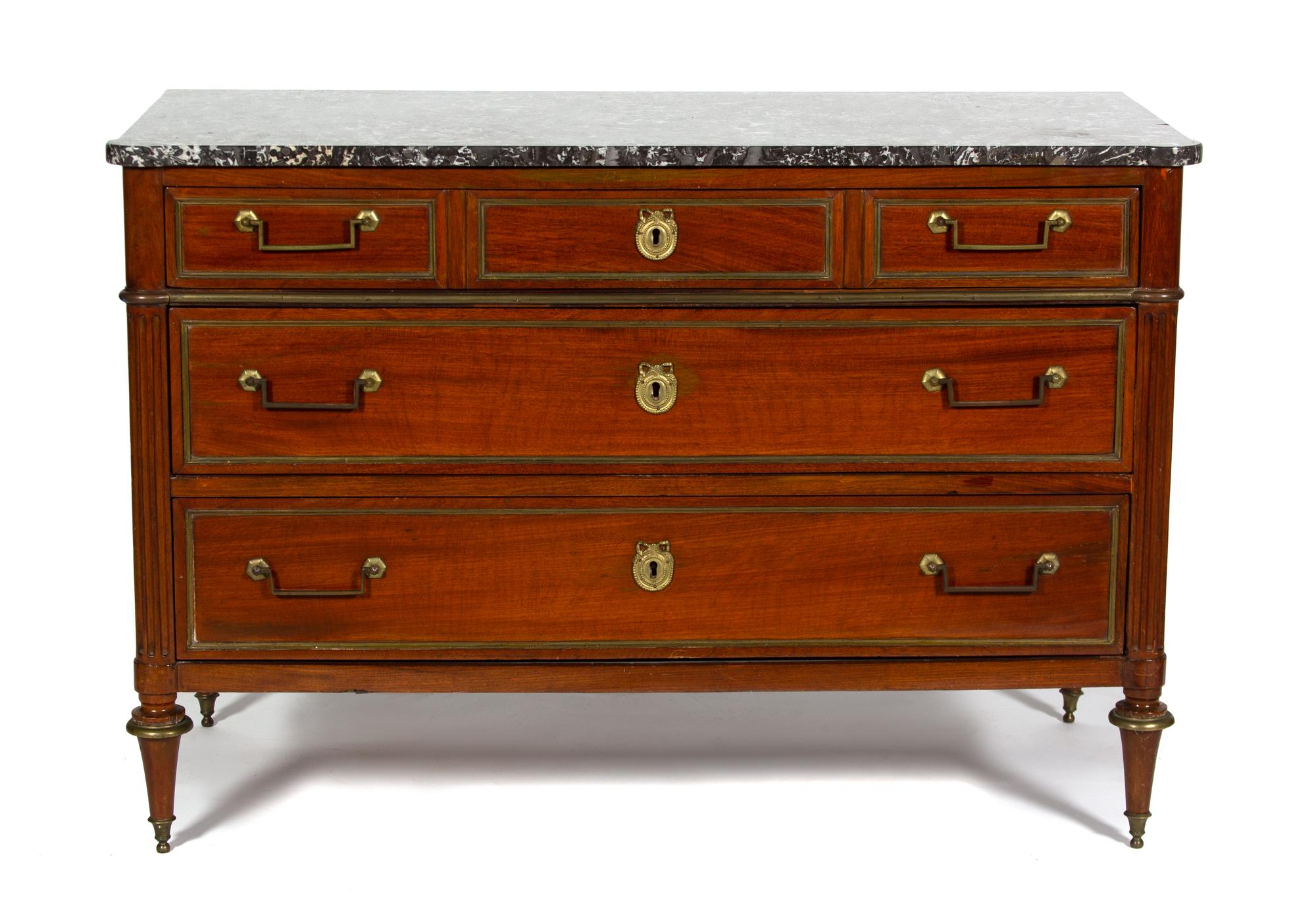 A Louis Philippe Style Gilt Metal Mounted Marble Top Commode — 19TH CENTURY