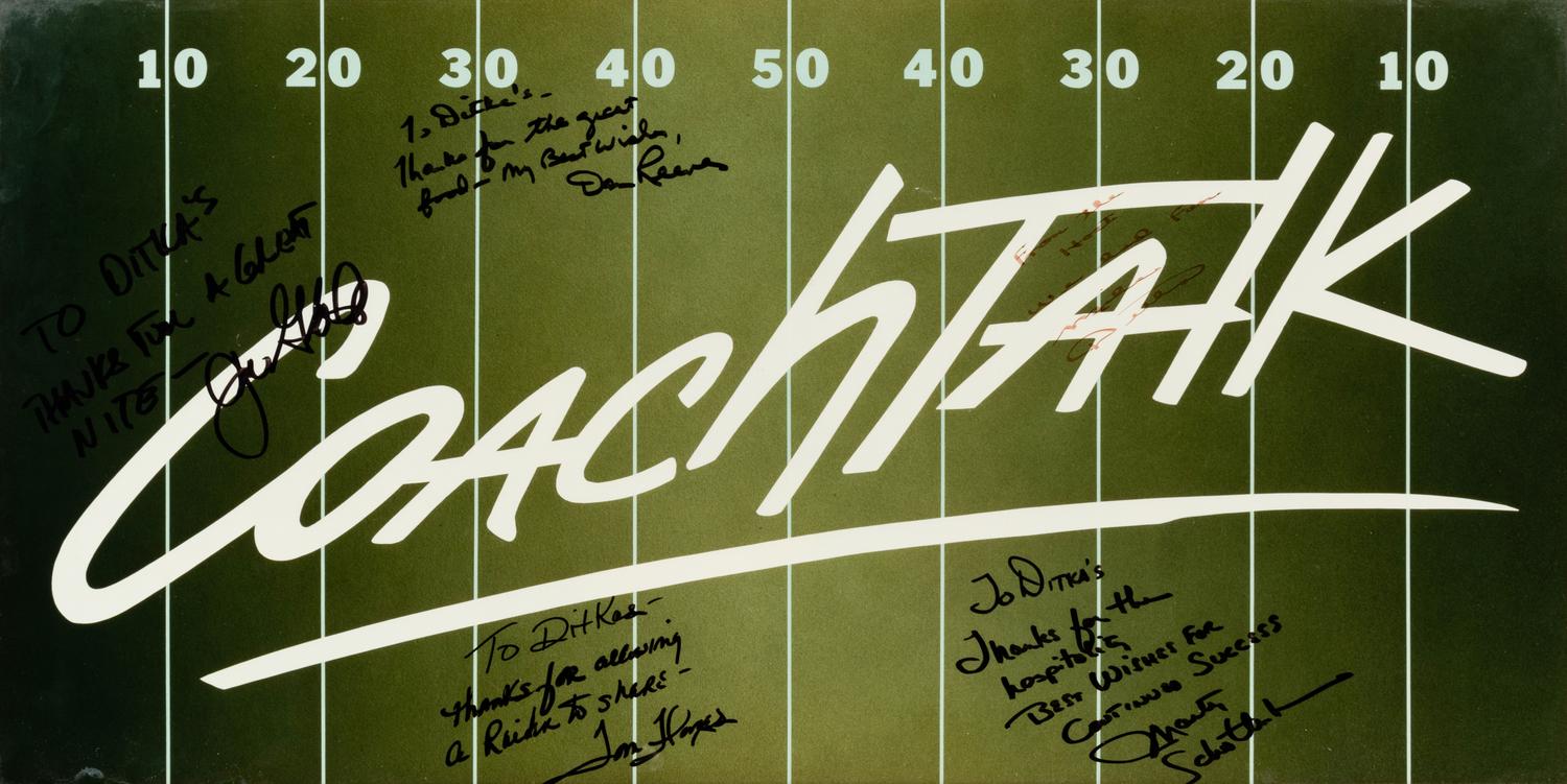 A Coach Talk Signed Autograph Poster Formerly Displayed at Mike Ditka’s Restaurant