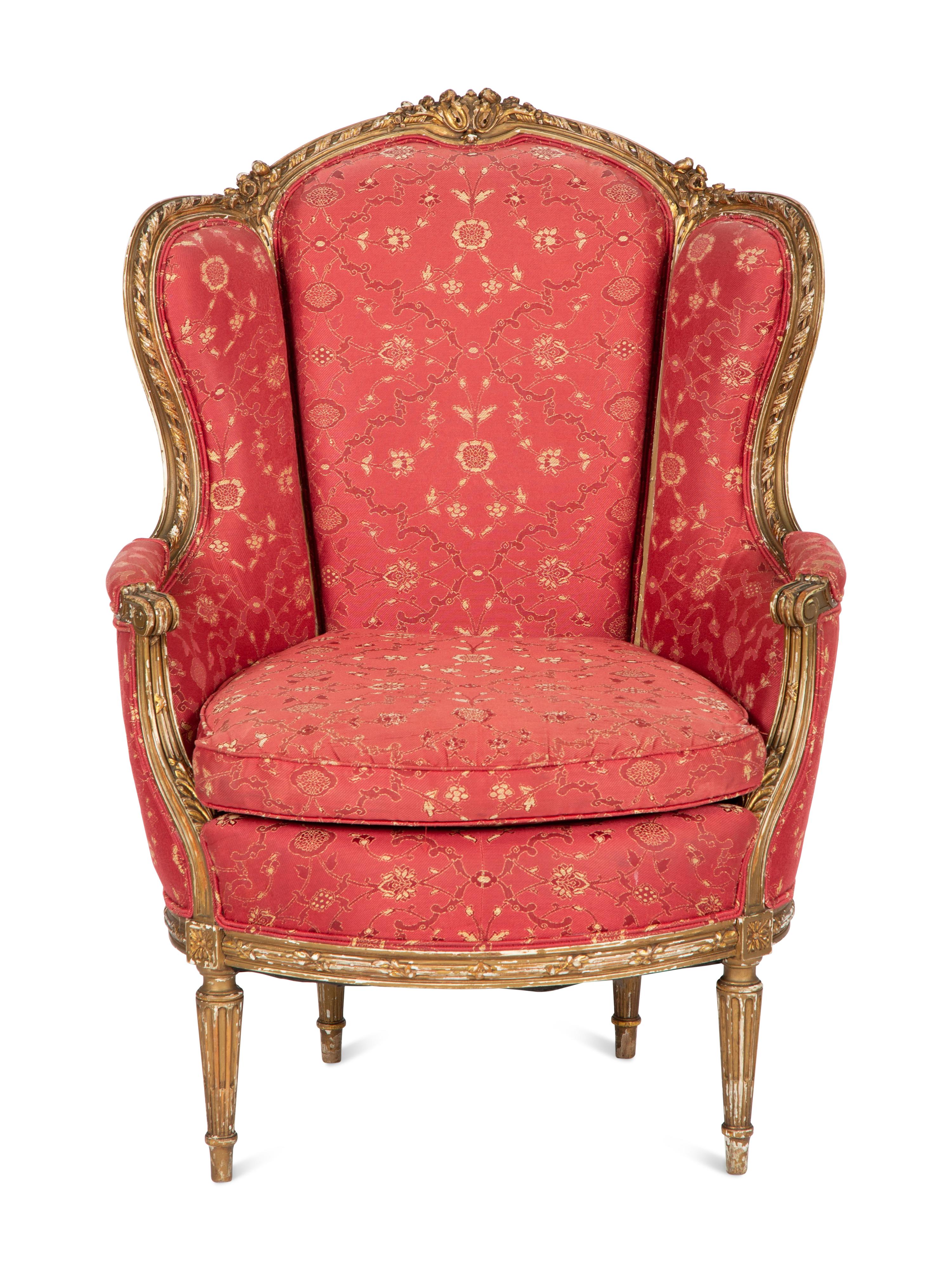 A Louis XVI Style Painted Bergère