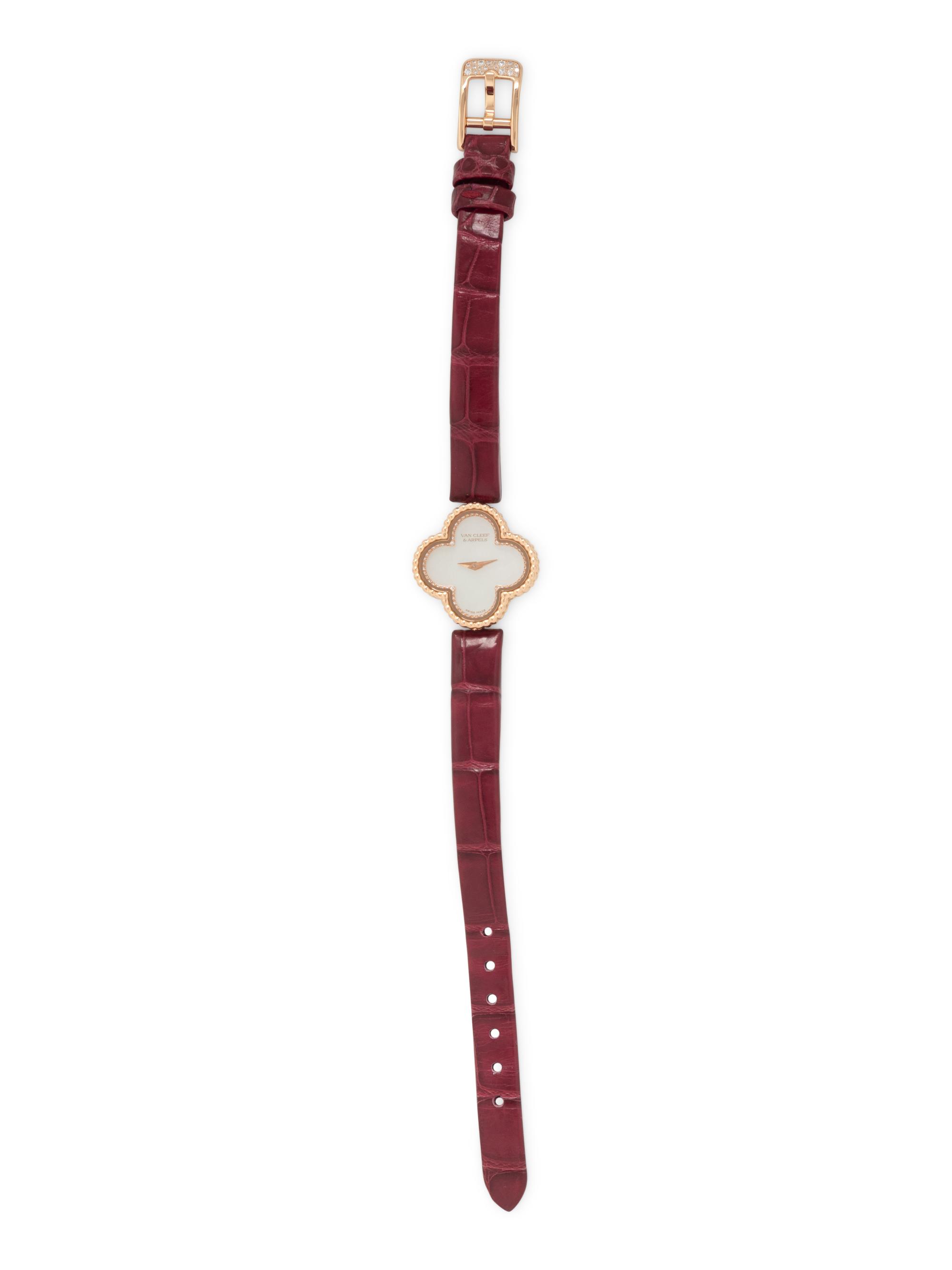 VAN CLEEF & ARPELS, 18K ROSE GOLD AND MOTHER-OF-PEARL 'SWEET ALHAMBRA' WATCH