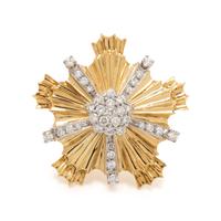 TIFFANY & CO., VINTAGE, YELLOW GOLD AND DIAMOND BROOCH