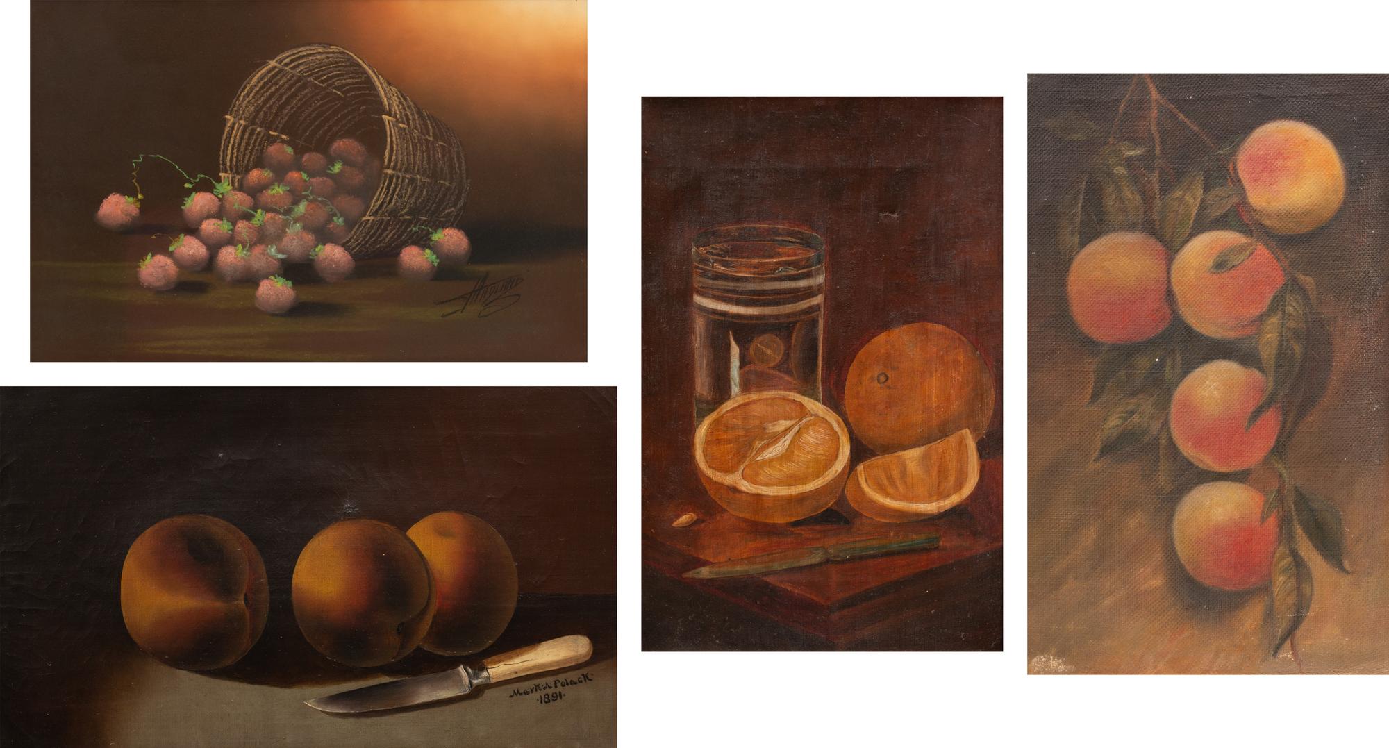 American School, 19th Century A Group of Four Fruit Still Lifes