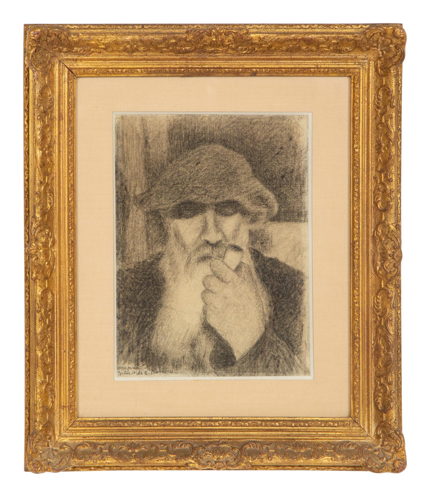 Portrait of Camille Pissarro Smoking Pipe