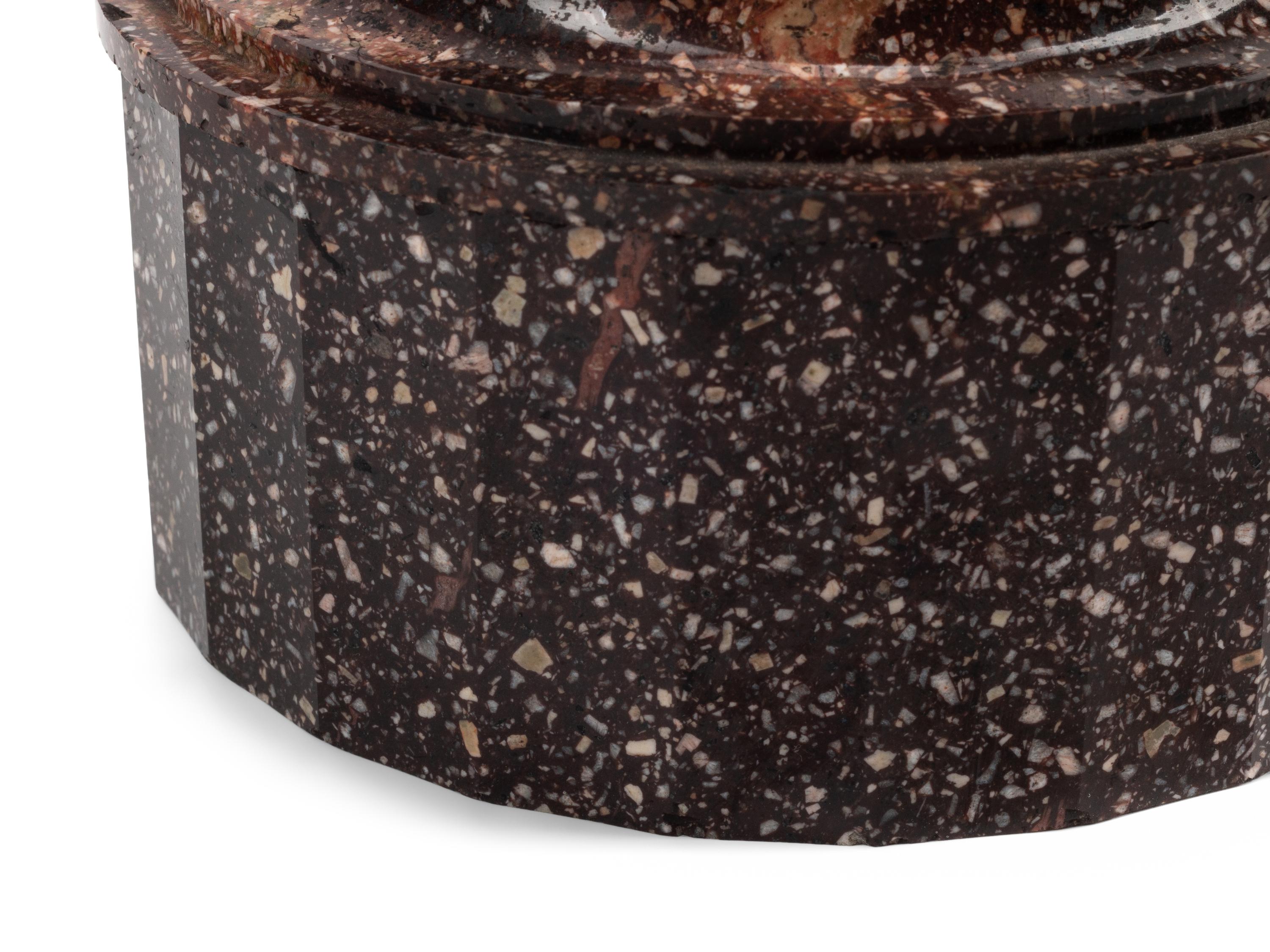 A Continental Faceted Porphyry Circular Box
