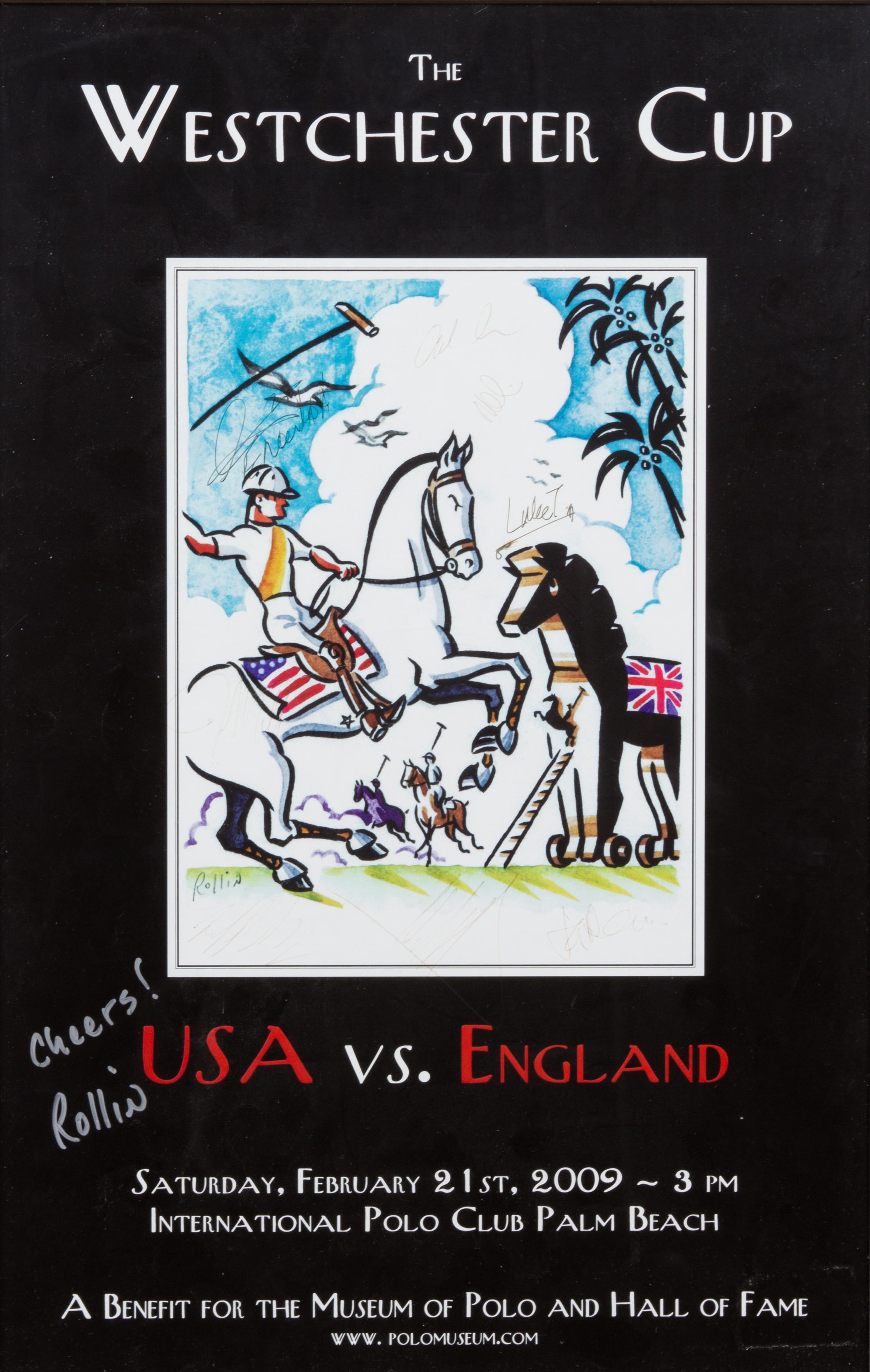 Rollin McGrail, (American, 20th Century), USA vs. England, Poster for the Exhibition at the International Polo Club Palm Beach, A Benef
