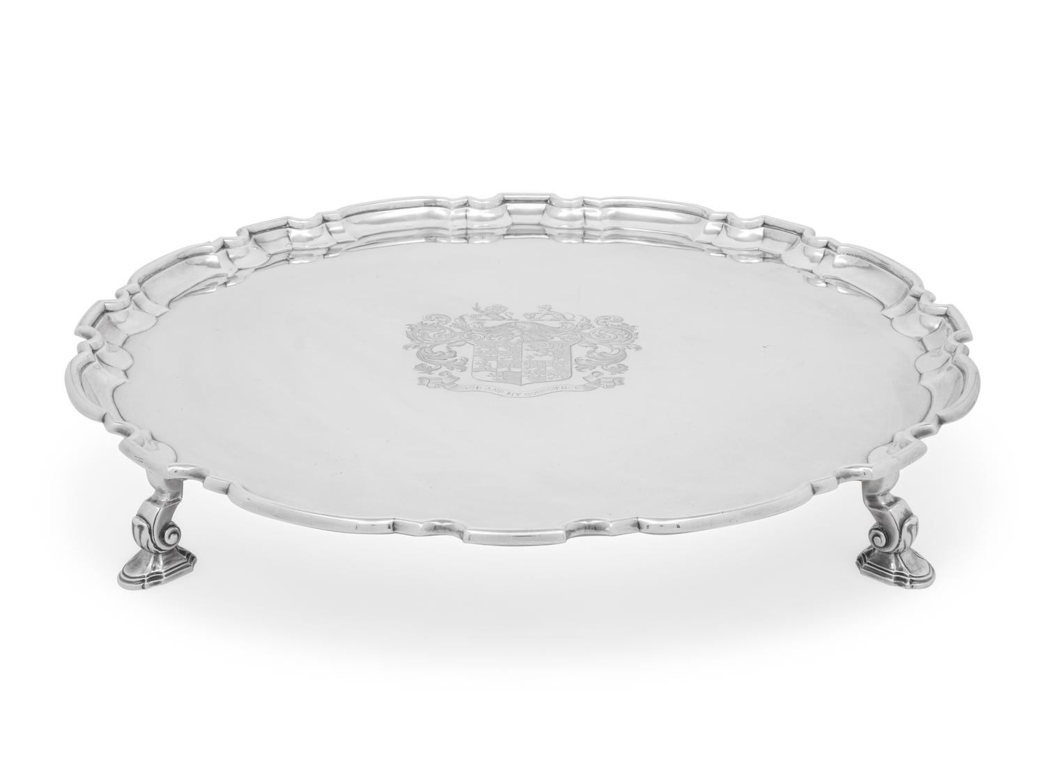 A Large English Britannia Silver Salver