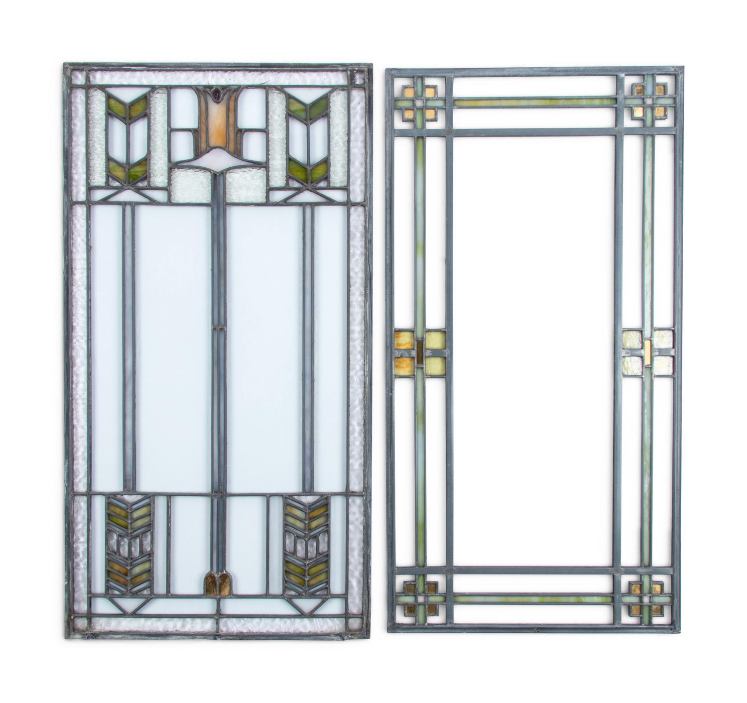 Two Prarie Style Leaded Glass Panels