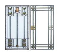 Two Prarie Style Leaded Glass Panels