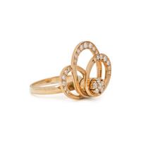 N. TEUFEL, YELLOW GOLD AND DIAMOND KINETIC RING