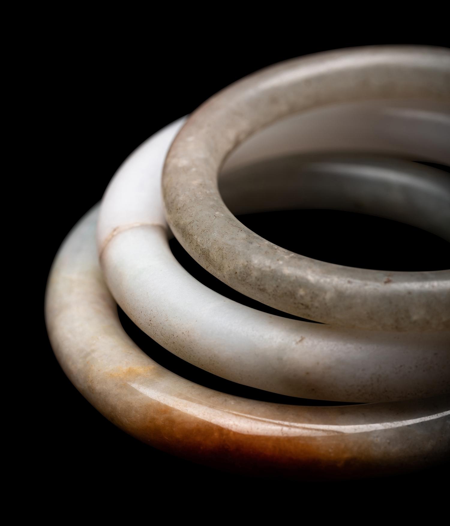 Three Chinese Hardstone Bangles