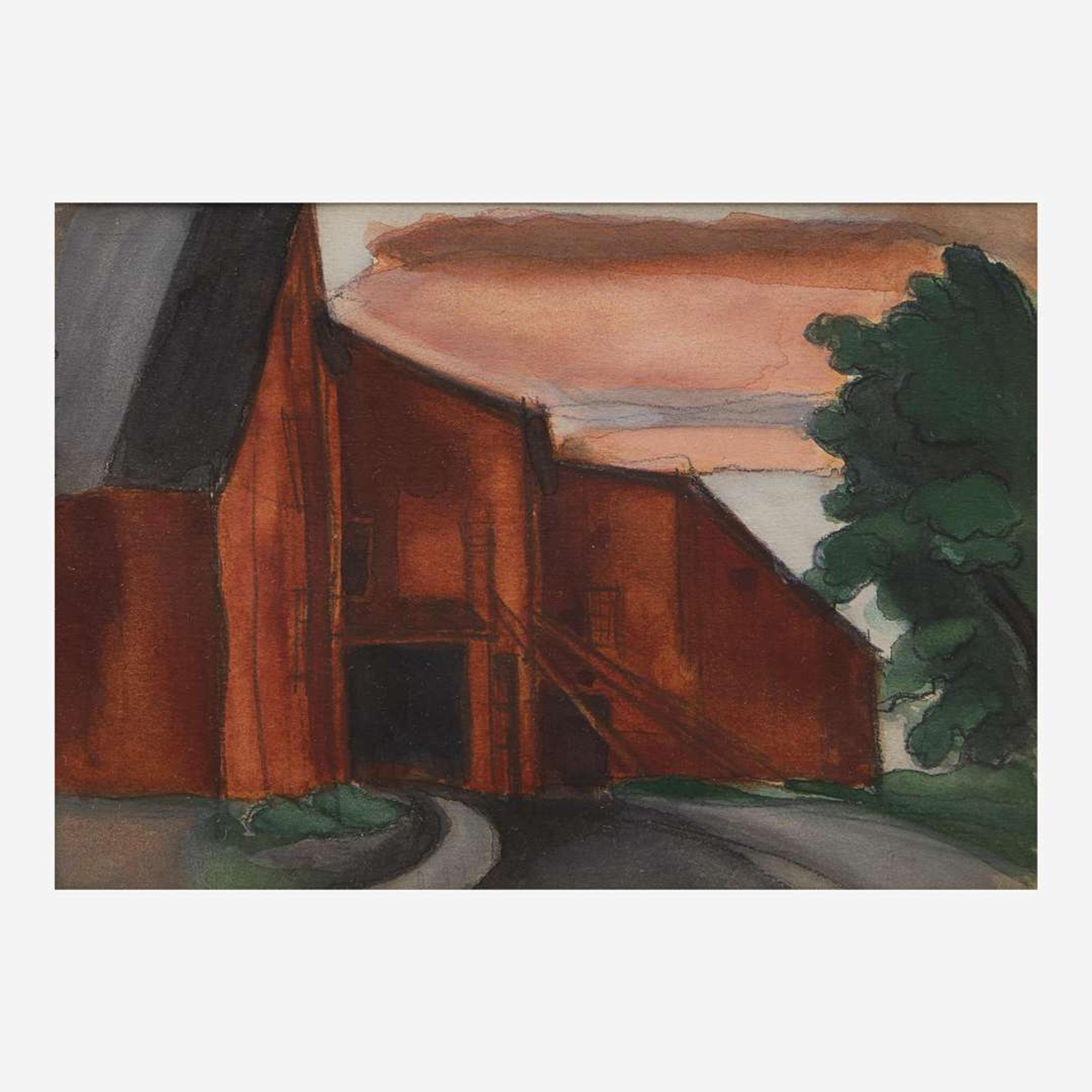 Oscar Bluemner (German/American, 1867-1938) Red Barns