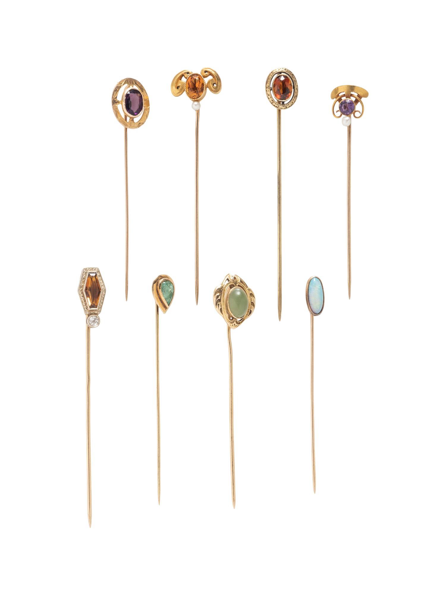 COLLECTION OF MULTIGEM STICKPINS