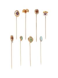 COLLECTION OF MULTIGEM STICKPINS