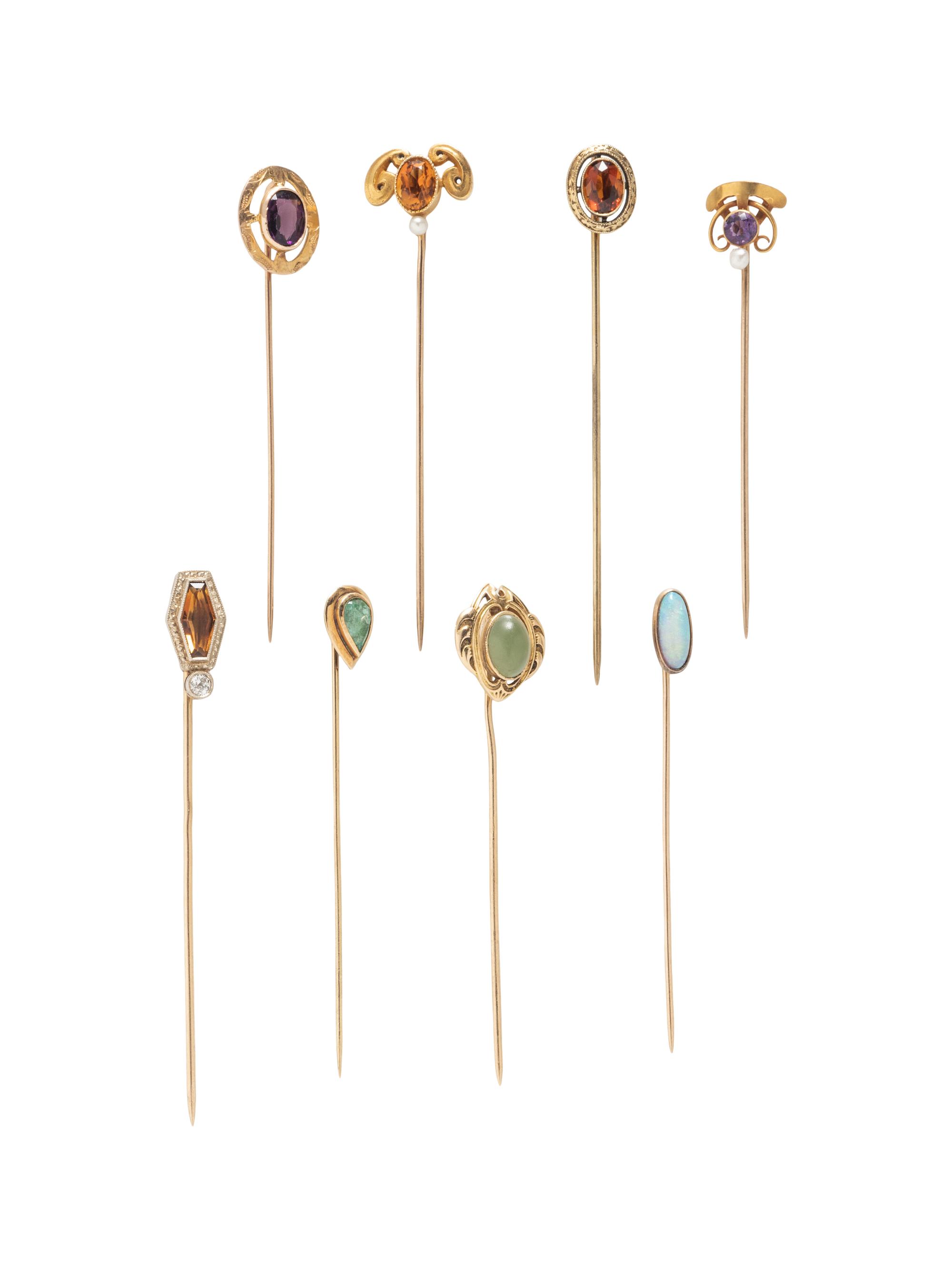 COLLECTION OF MULTIGEM STICKPINS