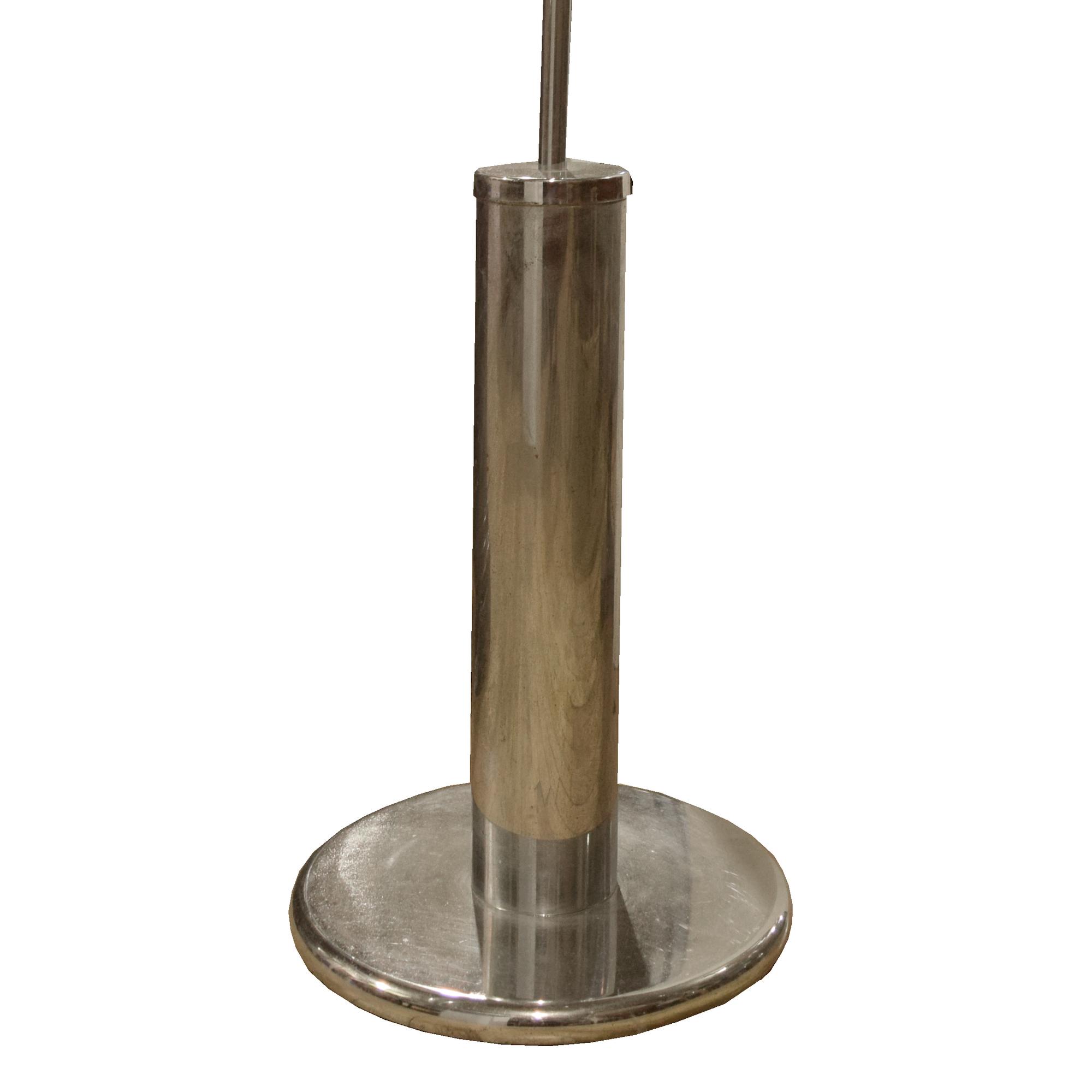 A Mid-Century Chrome Floor Lamp 74" W x 13" D x 85" H — Italy, Mid-20th Century