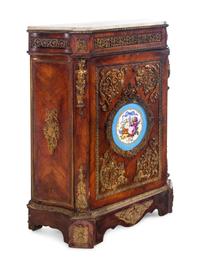 A Napoleon III Style Gilt Bronze and Porcelain Mounted Cabinet