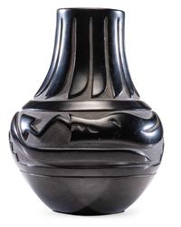 Carved Blackware Pottery Jar Lot is located and will ship from Cincinnati, Ohio.