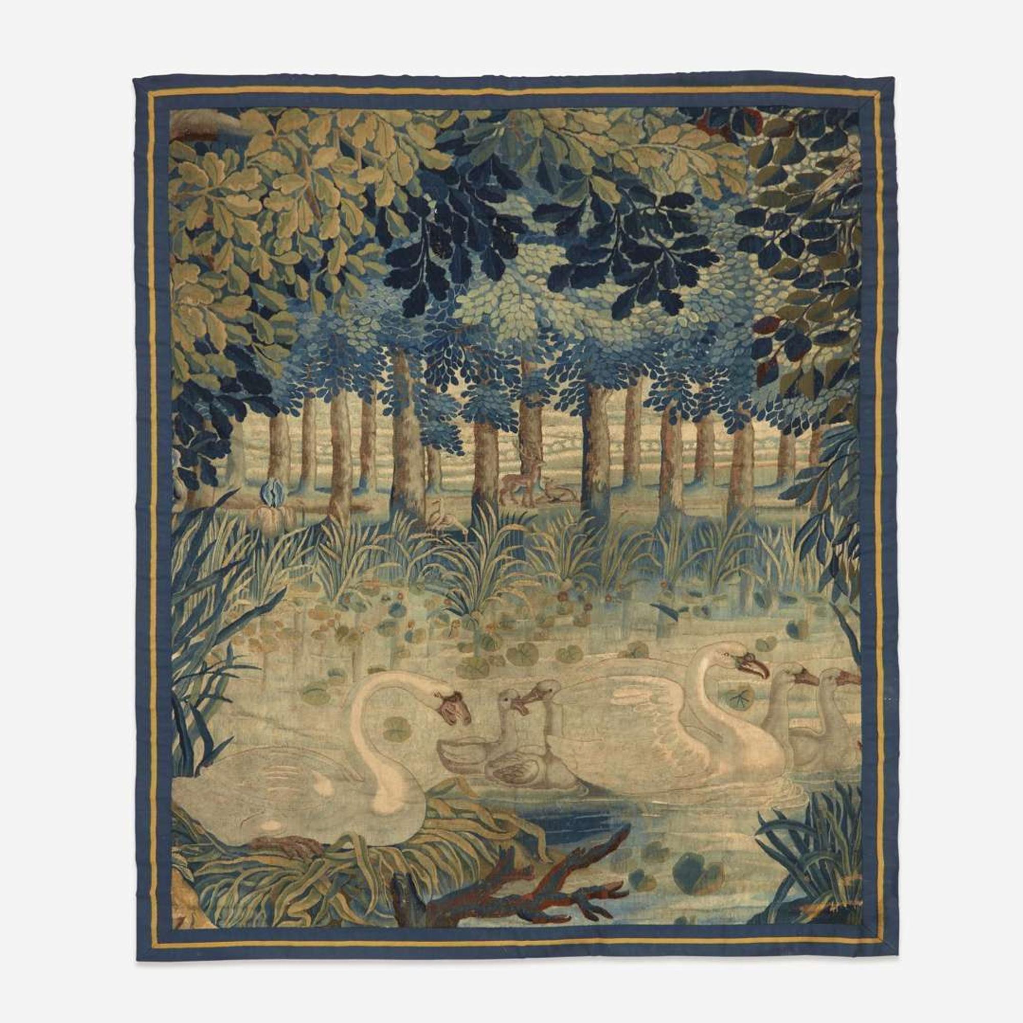 A Flemish Verdure Tapestry Fragment Early 20th century