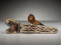 Great Lakes Black-Tanned Hide Knife Sheath and Knife, Exhibited and Published