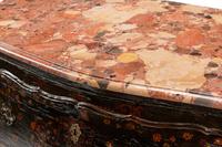 A Louis XV Gilt Bronze Mounted Painted Marble-Top Commode