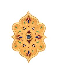 YELLOW GOLD, SAPPHIRE AND ENAMEL PENDANT