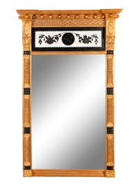 A Federal Style Giltwood and Églomisé Mirror