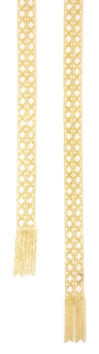 An 18 Karat Yellow Gold Beaded Chain Scarf, Japan, 30.30 dwts.
