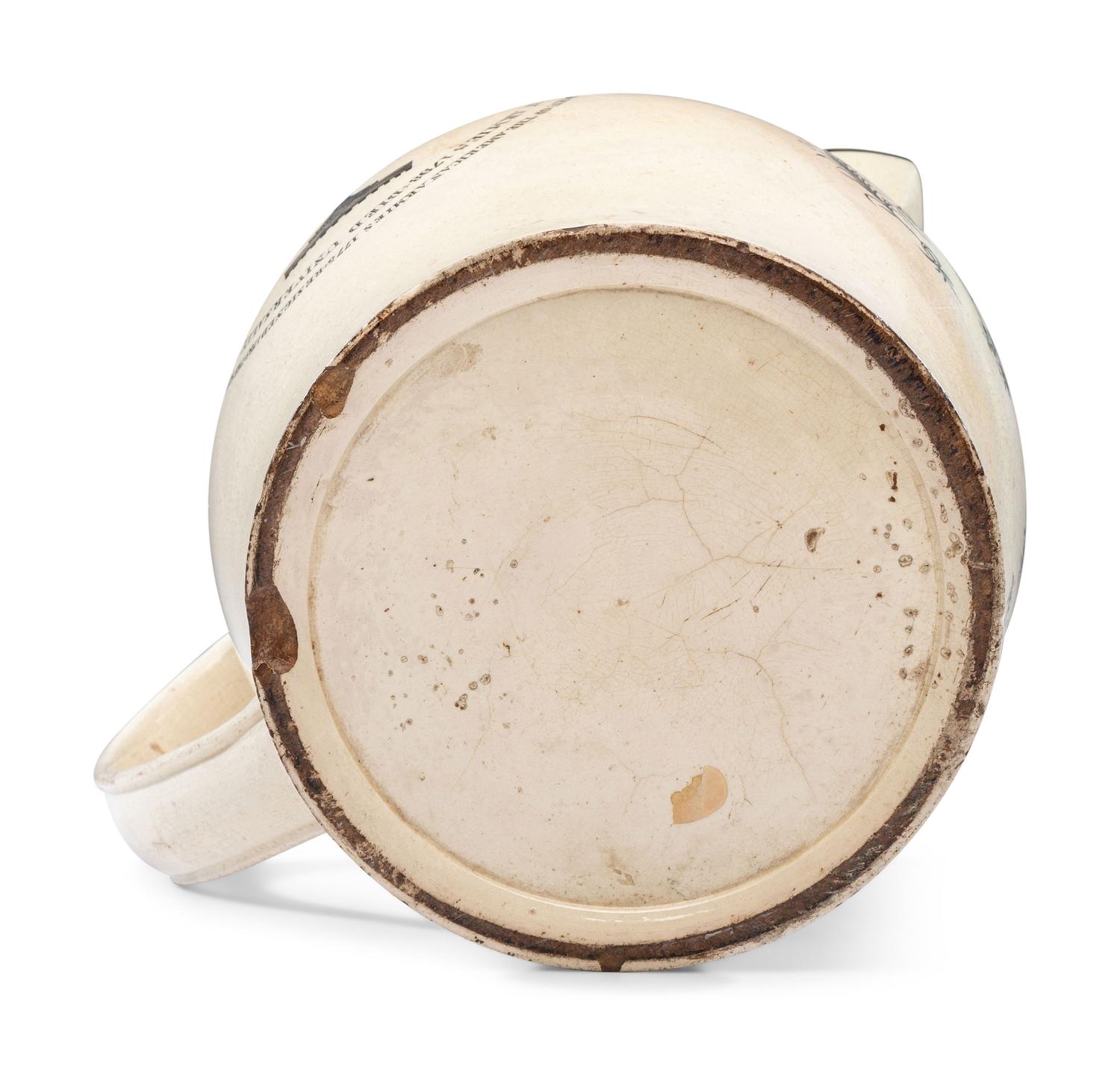 A Liverpool Transfer-Printed Creamware George Washington Memorial Pitcher