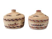 Polychrome Lidded Baskets