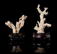 Two White Coral Carvings — LATE 19TH/EARLY 20TH CENTURY