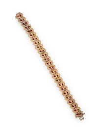 GLASS-FILLED RUBY AND DIAMOND BRACELET
