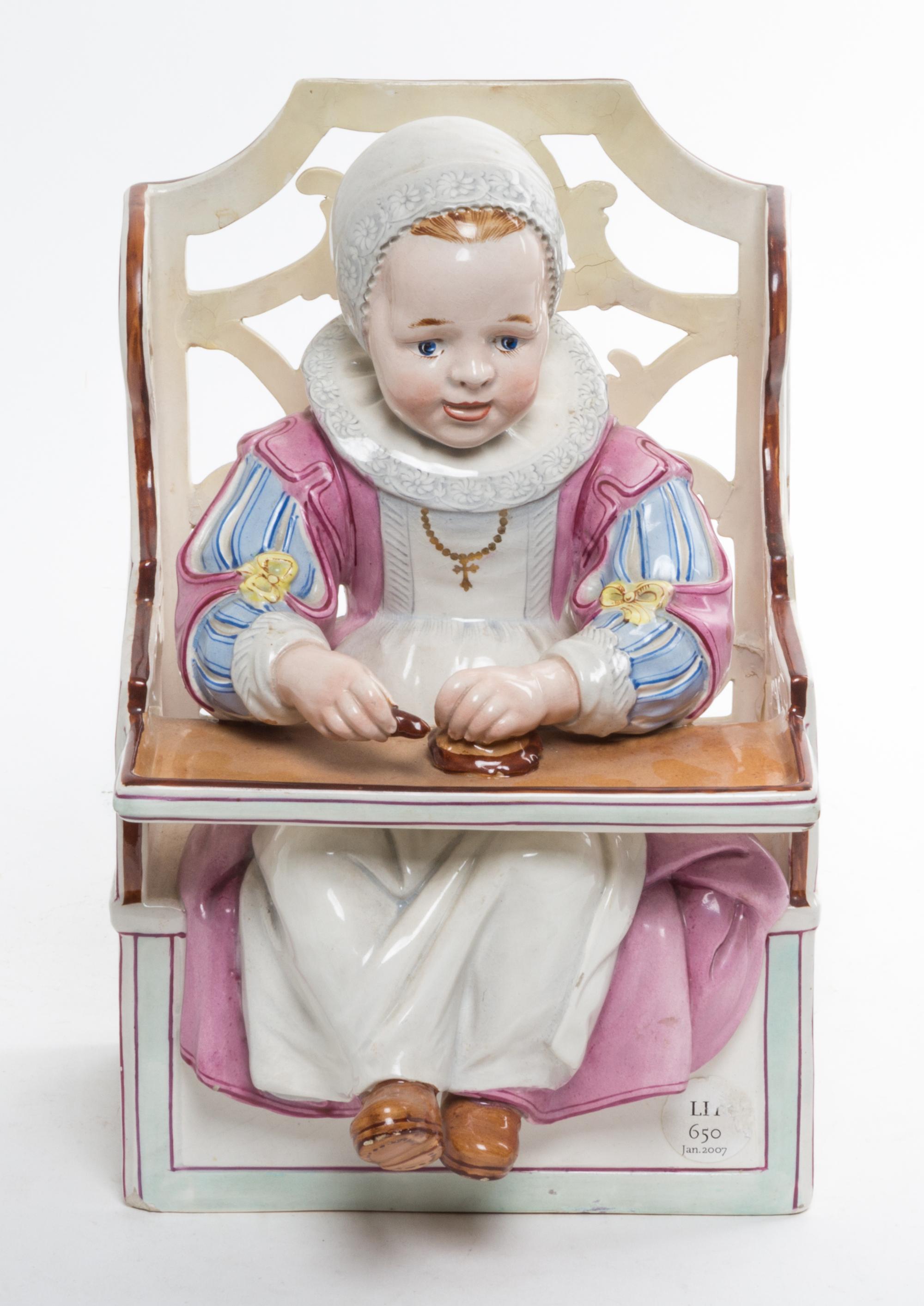 A Continental Porcelain Figure Height 11 3/8 inches.