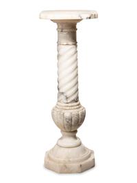 A Continental Carved Marble Pedestal