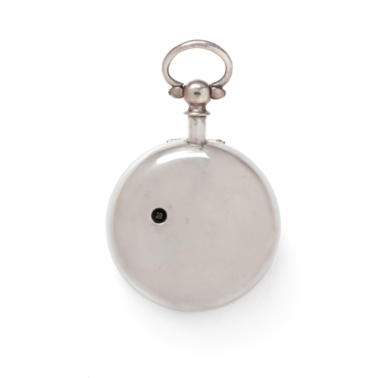 STERLING SILVER OPEN FACE POCKET WATCH