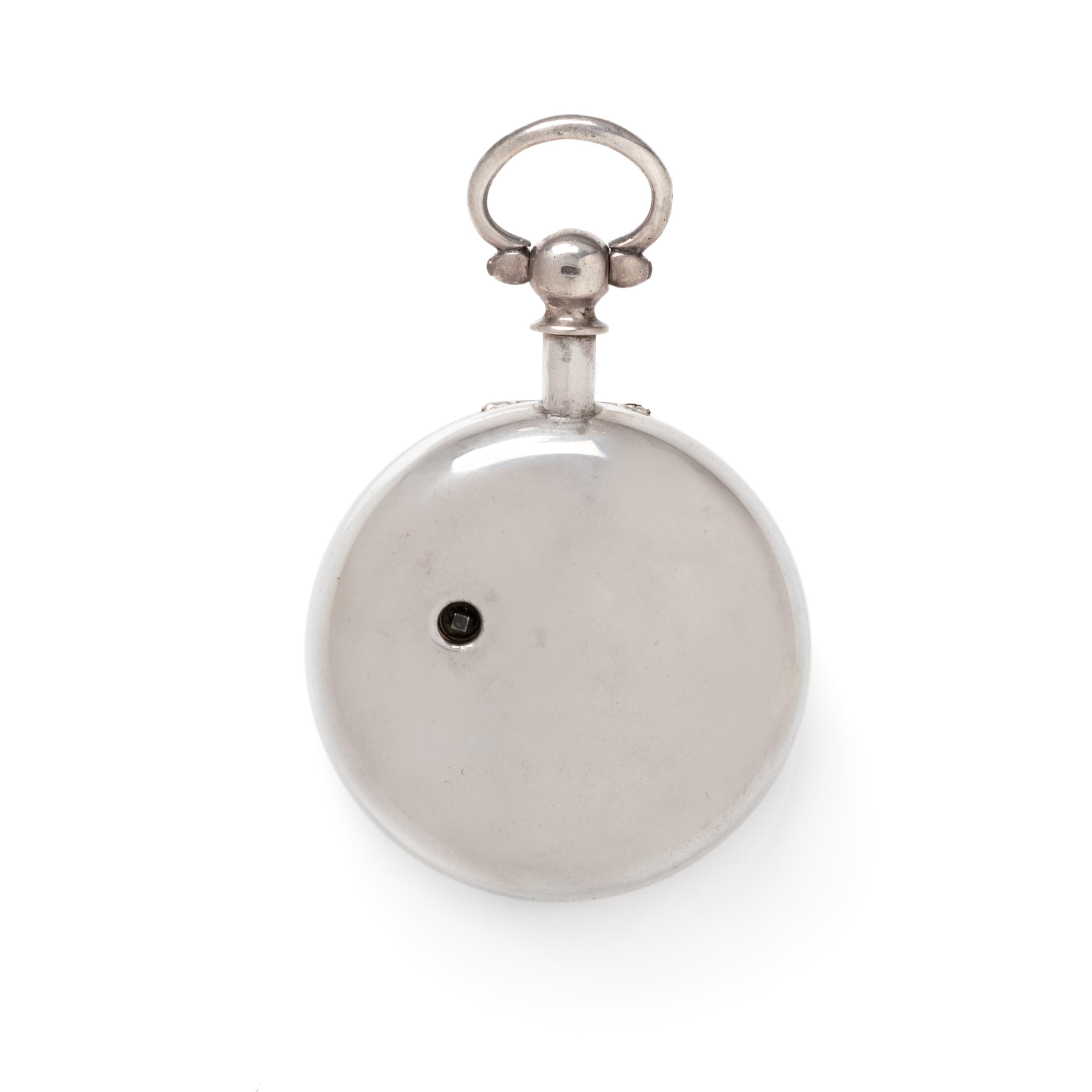STERLING SILVER OPEN FACE POCKET WATCH
